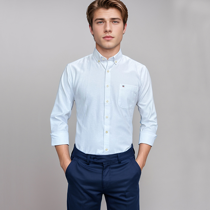 Oxford Cotton Casual Shirt Business - Мужская рубашка из 100% хлопка с