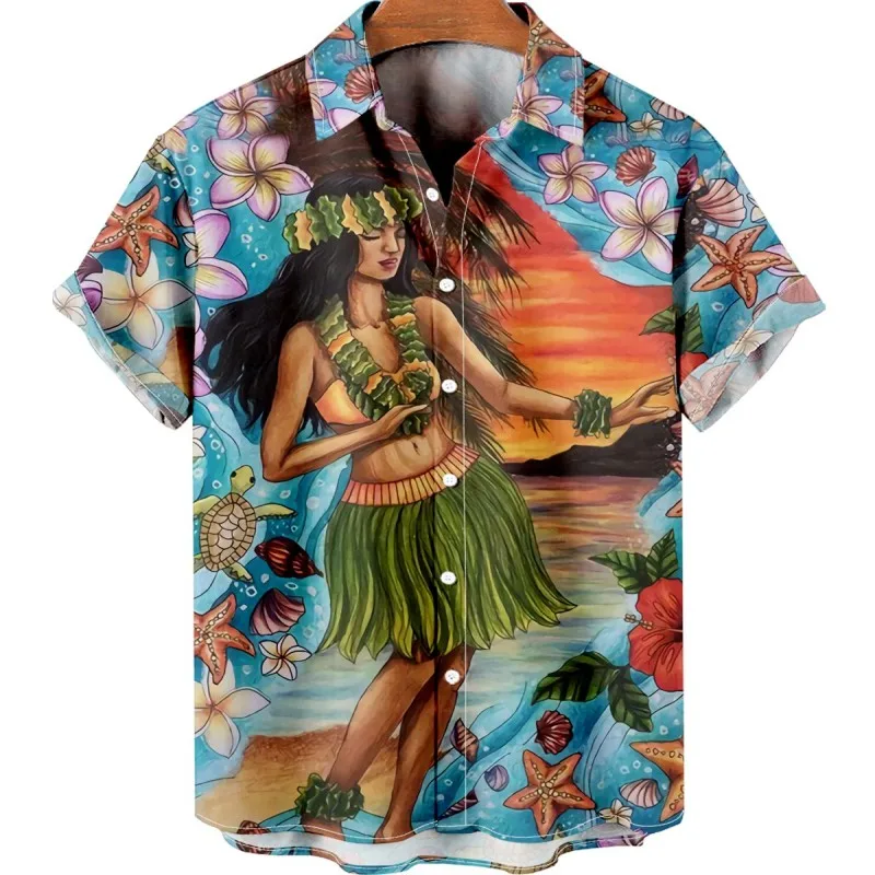 Vintage Hawaiian Floral Shirt - Мужская летняя гавайская рубашка в винтажном