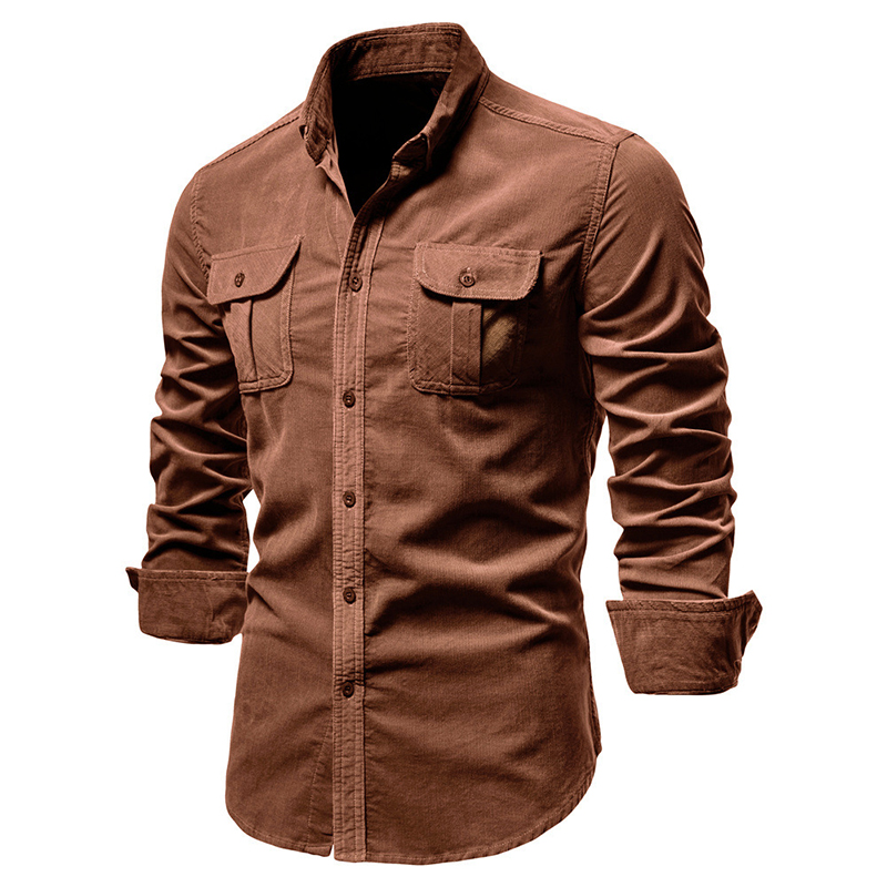 Винтажные однотонные вельветов – обзор и цена Corduroy Button Up Shirt Men