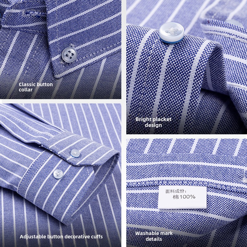 100% хлопок, дышащая мужская о – обзор и цена Oxford Cotton Casual Shirt Business
